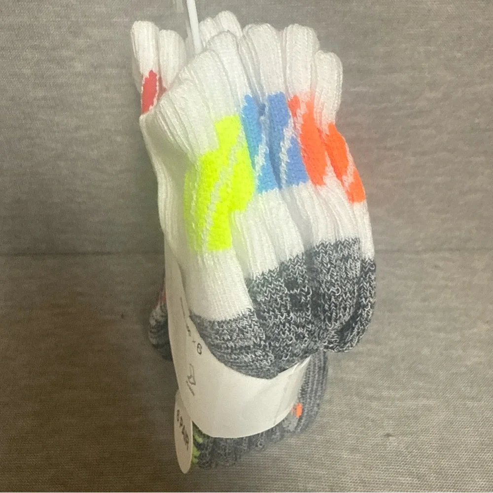 NIKE Boys Socks Ankle Cushioned School Kids 6 Pair Shoe Size 7C-10C White Gray‎